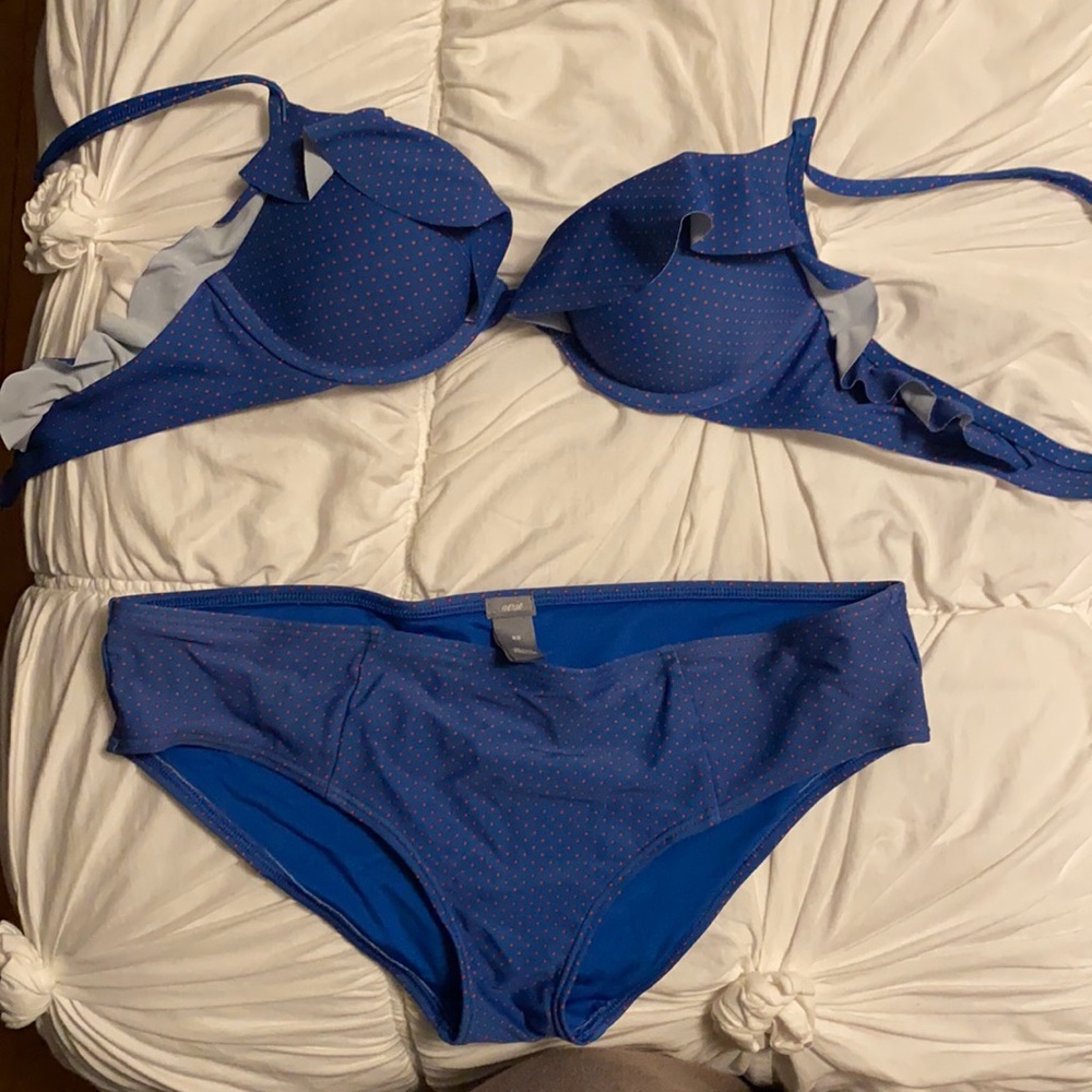 Aerie Polka Dot Ruffle Bikini